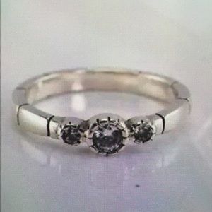 Silpada Retired SS and CZ Bezel Set Ring R2271